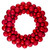 Red Hot 3-Finish Shatterproof Ball Christmas Wreath, 24-Inch - IMAGE 1