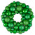 Green 3-Finish Shatterproof Ball Christmas Wreath - 13-Inch, Unlit - IMAGE 1