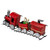 Triple Car Metal Train Christmas Decoration - 15" - Red and Silver - IMAGE 3