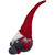 Chubby Plaid Gnome Sitting Figure Christmas Decoration - 18" - Red and Gray - IMAGE 4