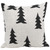 17" White and Black Forest Trees Worsted Christmas Square Throw Pillow - IMAGE 1