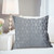 19" Gray and Silver Velvet Throw Pillow with Geometric Design - IMAGE 2