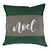 18" Green and Brown Suede "Noel" Christmas Square Throw Pillow - IMAGE 1