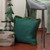 18" Dark Green Suede Square Throw Pillow with Fringe Edges - IMAGE 2