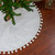 Christmas Tree Skirt with a Pom Pom Border - 48" - White - IMAGE 1