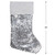 19" White and Silver Sequin Christmas Stocking With White Faux Fur Cuff - IMAGE 5