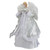 18" Blonde Angel in White and Sliver Dress with Faux Fur Trim Christmas Tree Topper - IMAGE 4