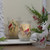 6" Hand Painted Christmas Cardinal and Pine Flameless Glass Candle Holder - IMAGE 2