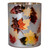 6" Matte White and Gold Autumn Leaves Flameless Glass Candle Holder - IMAGE 1