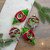 4ct Red, Green and Silver Vintage Glass Christmas Ornaments 3.25-Inch (80mm) - IMAGE 2