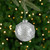Glittered Floral Christmas Glass Ball Ornaments - 3.25" (80mm) - Silver - 4ct - IMAGE 1