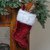 Traditional Christmas Stocking with Cuff - 20" - Burgundy and White - IMAGE 1