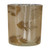 3" Shiny Gold and White Birch Leaves Flameless Glass Candle Holder - IMAGE 1