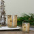 3" Shiny Gold and White Birch Leaves Flameless Glass Candle Holder - IMAGE 2