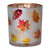 3" Matte White and Gold Autumn Leaves Flameless Glass Candle Holder - IMAGE 1