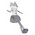22" Gray and White Girl Fox Sitting Christmas Figure with Dangling Legs - IMAGE 4