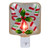 6" White and Red Candy Canes Glass Christmas Night Light - IMAGE 1