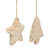 Sequin Faux Fur Star and Christmas Tree Ornaments - 4.25" - Beige - Set of 2 - IMAGE 2