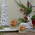 8" Hand Painted Christmas Cardinal and Pine Flameless Glass Christmas Candle Holder - IMAGE 2