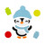 11-Piece Penguin and Presents Gel Christmas Window Clings - IMAGE 1