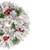 14in White Wooden Flower and Pinecone Christmas Wreath - IMAGE 2