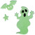Glow In The Dark Ghosts Halloween Gel Window Clings - 9pc - IMAGE 5