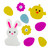 11-Piece Bright Floral Spring Easter Egg Gel Window Clings - IMAGE 1