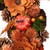 Shaved Wood Flowers with Gourds Small Artificial Fall Harvest Wreath - 13.25"