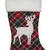 20" Black and Red Tartan Reindeer Christmas Stocking with Cuff - IMAGE 3