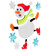 6-Piece Skating Snowman and Snowflakes Gel Christmas Window Clings - IMAGE 3