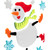 6-Piece Skating Snowman and Snowflakes Gel Christmas Window Clings - IMAGE 5