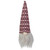 8" Lighted Red, White and Gray Knit Gnome Head Christmas Ornament - IMAGE 1