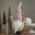 19" Pink and White Rattan Christmas Gnome with Warm White LED Lights - IMAGE 2