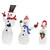 Lighted Glittering Mesh JOY Snowmen Outdoor Christmas Decoration - 29" - Set 3