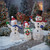 29" Lighted Glittering Mesh JOY Snowmen Outdoor Christmas Decoration - Set 3
