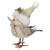 8" Beige and White Plush Bird in Santa Hat Christmas Figure - IMAGE 1