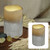 4" Stone Gray Lattice Battery Operated Flameless LED Lighted Flickering Wax Pillar Candle - IMAGE 1