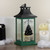 LED Candle With Christmas Tree Lantern - 12" - Green and Black - IMAGE 2