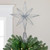 13.75" LED Lighted B/O Silver Glittered Geometric Star Christmas Tree Topper - Warm White Lights - IMAGE 1