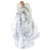18" Lighted White and Silver Angel in a Dress Christmas Tree Topper - Warm White Lights - IMAGE 4