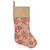 20" Tan and Red Rustic Burlap Poinsettia Christmas Stocking - IMAGE 1