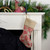 20" Tan and Red Rustic Burlap Poinsettia Christmas Stocking - IMAGE 2