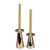 Set 2 Gold Glittered Flameless LED Taper Christmas Candles 11" - IMAGE 2