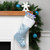 20.5-Inch Blue and White Sheer Organza Christmas Stocking with Faux Fur Cuff - IMAGE 1