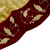 48-Inch Gold and Burgundy Velvet Christmas Tree Skirt - IMAGE 3