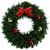 17-Inch Green Tinsel Artificial Christmas Wreath with Bow - Unlit - IMAGE 1