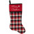 20.5-Inch Red, Black, and White Plaid Christmas Stocking with Fleece Cuff - IMAGE 1