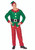 45" Red and Green Men's Elf Costume With a Christmas Santa Hat - Plus Size - IMAGE 2