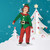 Elf Boy's Costume With a Christmas Santa Hat - 4-6 Years - IMAGE 1