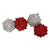 Glass Snowflake Christmas Ornaments - 3.75-Inch (100mm) - Red and Silver - 4ct - IMAGE 1